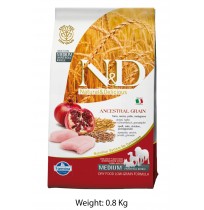 Farmina ND Medium Adult Dog Food Chicken And Pomegranate Low Grain 800 Gm